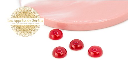 cabochon jade rouge 10mm