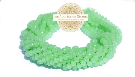 abaques 8x6mm vert anis opale