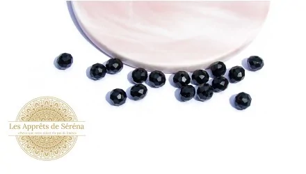 perles 8x6mm noires