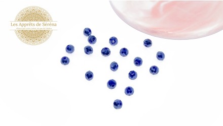 50 Perles abaques à facettes 6x5mm bleu marine galvanisé