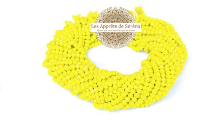 50 Perles abaques à facettes 6x5mm jaune citron