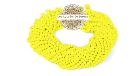50 Perles abaques à facettes 6x5mm jaune citron