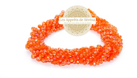 50 Perles abaques à facettes 6x5mm orange AB
