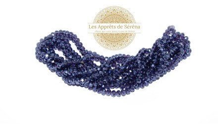 50 Perles abaques à facettes 6x5mm violet AB