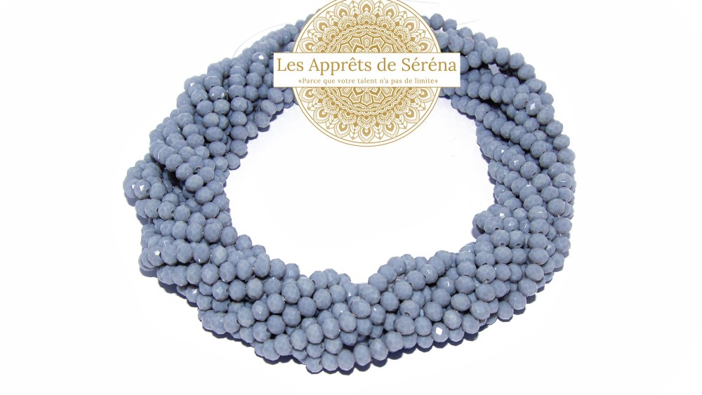 50 Perles abaques à facettes 6x5mm grises