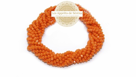 50 Perles abaques à facettes 6x5mm orange opaque