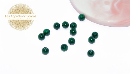 10 Perles 6mm lisses en malachite naturelle