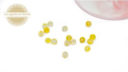 30 Perles 6mm à facettes en agate à rayures naturelle jaune