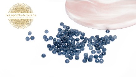 Perles à facettes 4x2mm en jade naturelle teintée bleu marine