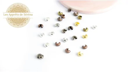Caches perles à écraser 4mm mélange de couleurs