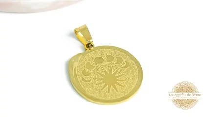 Pendentif rond médaille phases
