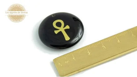 Pendentif ankh en obsidienne 30mm