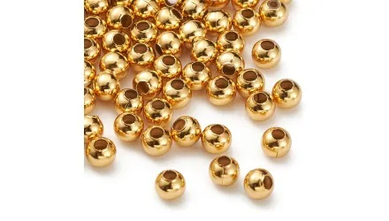 Perles acier plaqué or