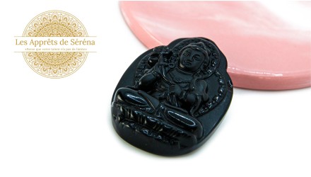 obsidienne pendentif bouddha