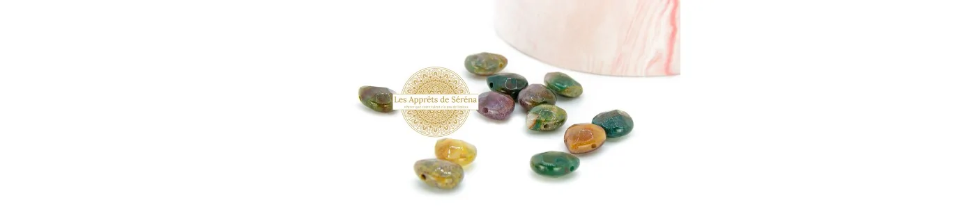 Perles en pierre gemme naturelle forme goutte pour création de bijoux